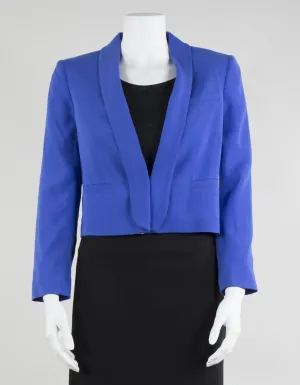 Alice   Olivia Cropped One Button Shawl Collar Blazer Small
