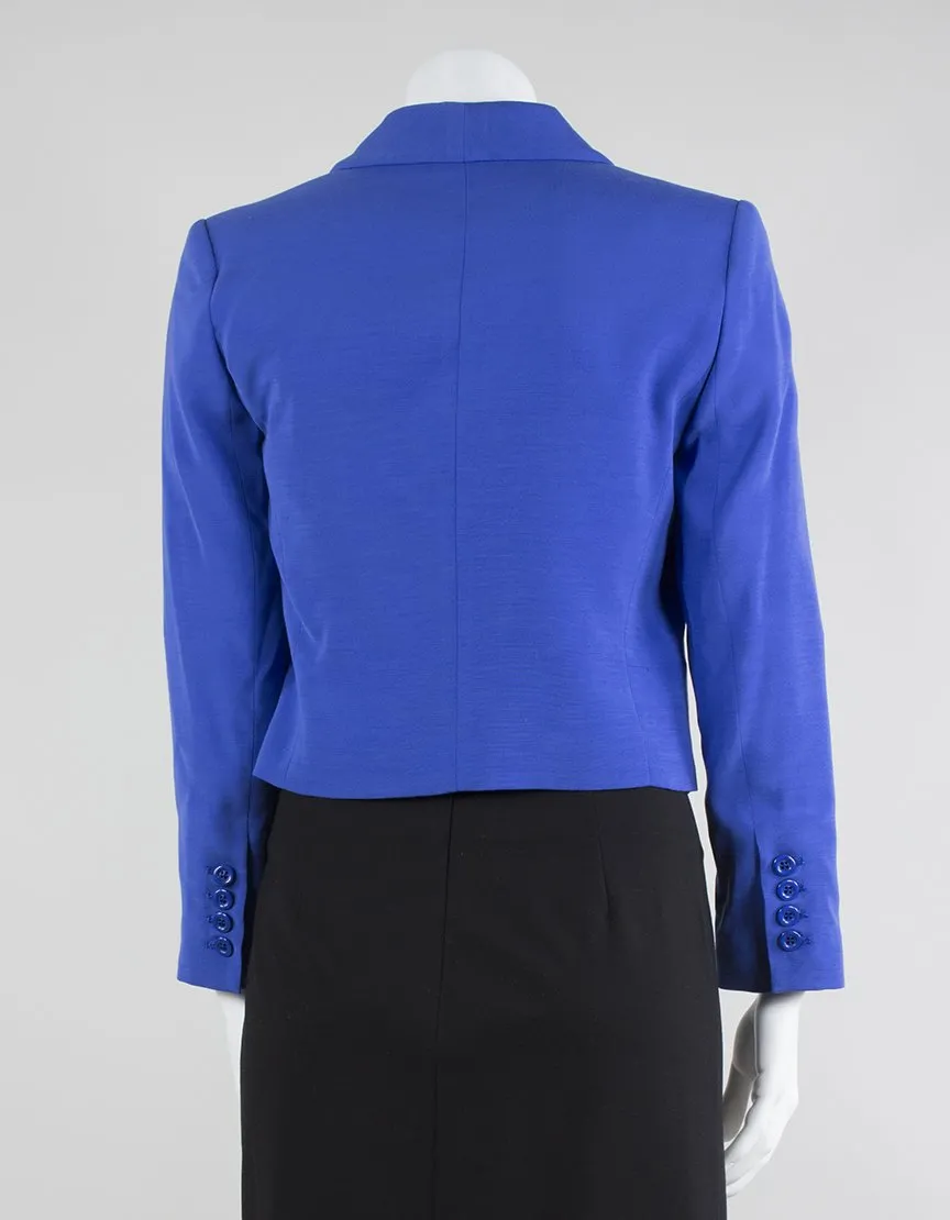 Alice   Olivia Cropped One Button Shawl Collar Blazer Small