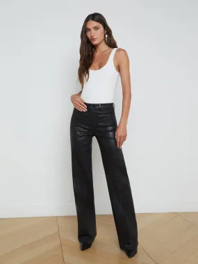 Clayton Coated Wide-Leg Jean