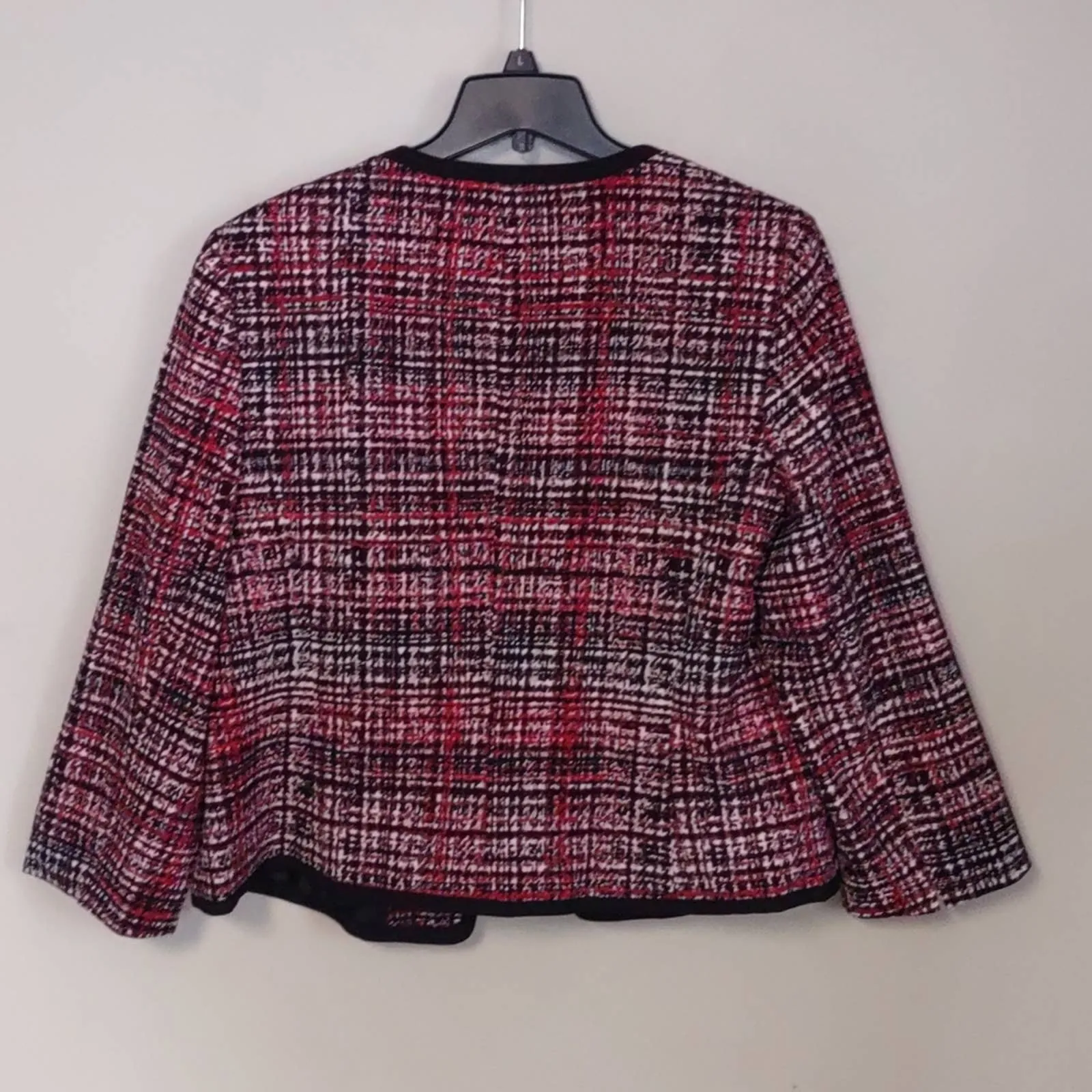 Evan Picone Black Label Suit Jacket Blazer Red Multi