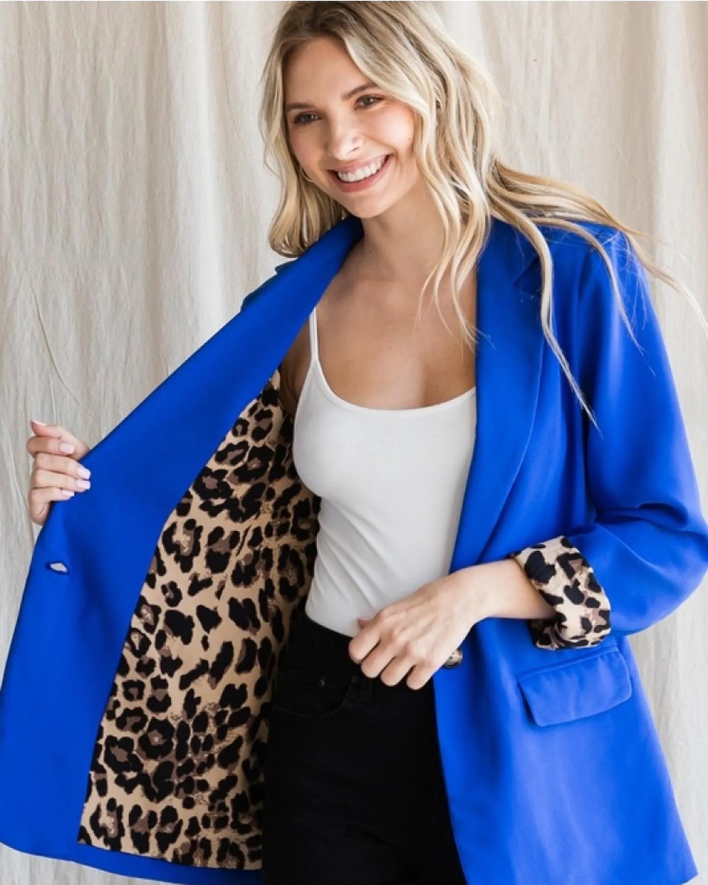 Leopard Cuff Blazer