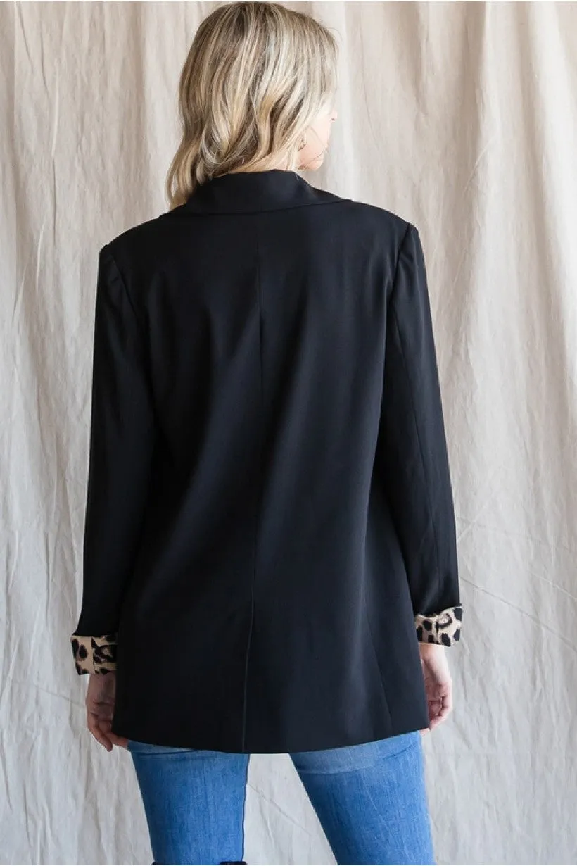 Leopard Cuff Blazer