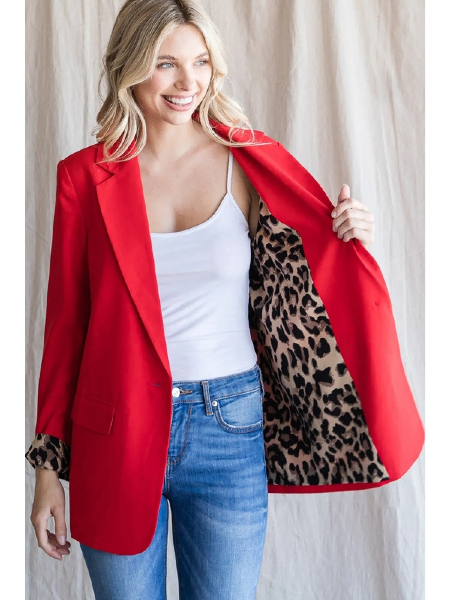 Leopard Cuff Blazer